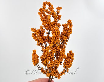 Faux Orange Berry Stem: Fall Thanksgiving Decor, DIY Floral