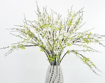 33.5" White Snow Willow Branches/Wedding/Home Decoration | Gifts Decor Floral Silk Flowers, Artificial Spray for Home Office