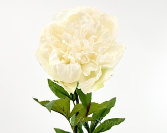 31" White Peony Real Touch Stem Realistic High-Quality Artificial Kitchen/Wedding/Home Decor Gift French Floral Flower Bouquet P-051