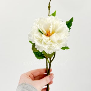 White Chinese Peony Silk Floral Artificial Flower Wedding/Home Decoration Gifts Décor Floral, Spring Flowers, Wedding Flowers P-006 image 1