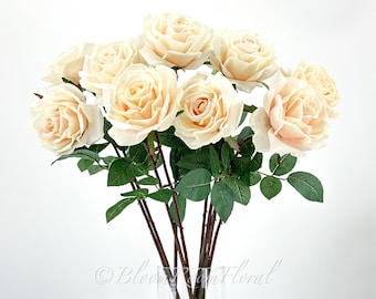 Blush Pink Rose Real Touch  25" Tall Latex Luxury Quality Artificial Flower Wedding/Home Decoration Gift Floral  Color Faux Floral R-047