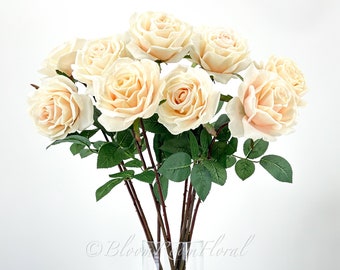 Rosa rosa cipria al tatto: fiore artificiale in lattice da 25"