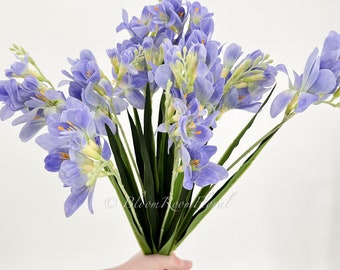 Tallo de fresia de látex Real Touch: arreglo floral DIY, morado