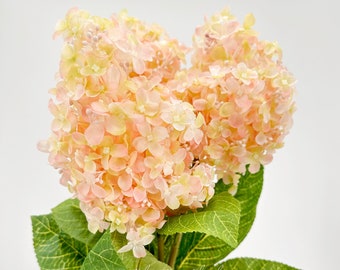 35” Cone Hydrangea Stem Realistic Luxury High Quality Artificial Flower Wedding/Home Decoration Gifts Decor Silk Floral Flowers Peach H-013