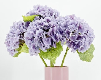 Purple Real Touch Hydrangea: Luxury Artificial Flower, 21" Stem