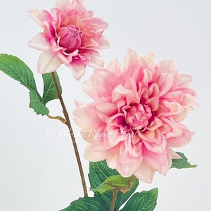 Light Pink Real Touch Dahlia | Extremely Realistic Luxury Quality Artificial Flower | Wedding/Home Decoration | Gifts | Decor | Floral D-006