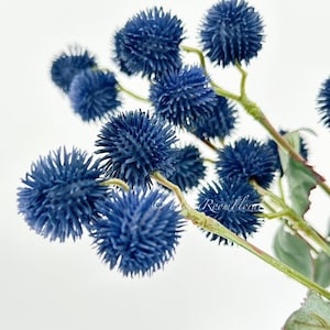 1 Blue Thistle Stem, Artificial Flower High-Quality Artificial Floral Craft Kitchen Wedding Home Decoration Gifts Decor Floral Silk