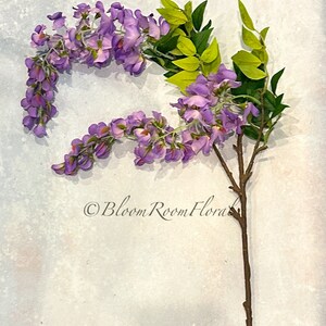 32” Purple Ombré Wisteria Bunch | Handmade Silk Floral Spray image 4