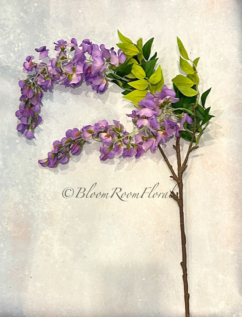32” Purple Ombré Wisteria Bunch | Handmade Silk Floral Spray image 4