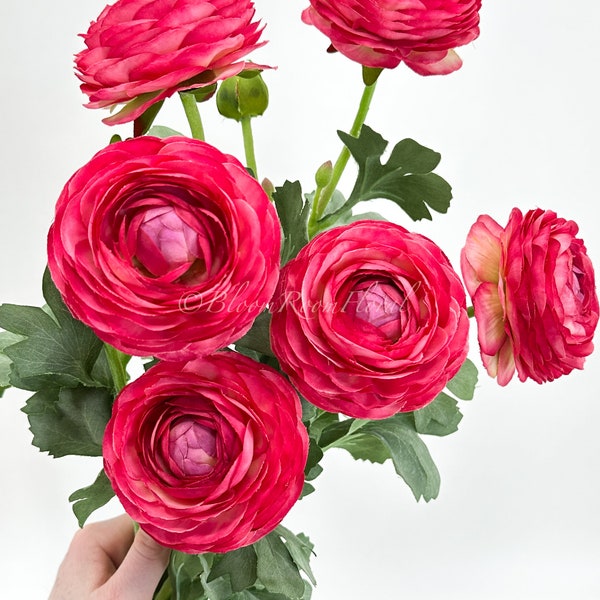 Pink Ranunculus High-Quality Artificial Flower | Wedding/Home Decoration Gifts | Decor | Floral, Silk Artificial Flower, Craft Supply, Faux