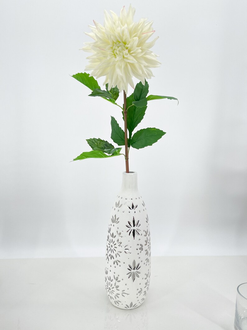 White Real Touch Large Dahlia Extremely Realistic Luxury Quality Artificial Flower Wedding/Home Decoration Gifts Decor Floral D-002 image 8