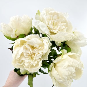 31 White Peony Real Touch Stem Realistic High-Quality Artificial Kitchen/Wedding/Home Decor Gift French Floral Flower Bouquet P-051 image 8