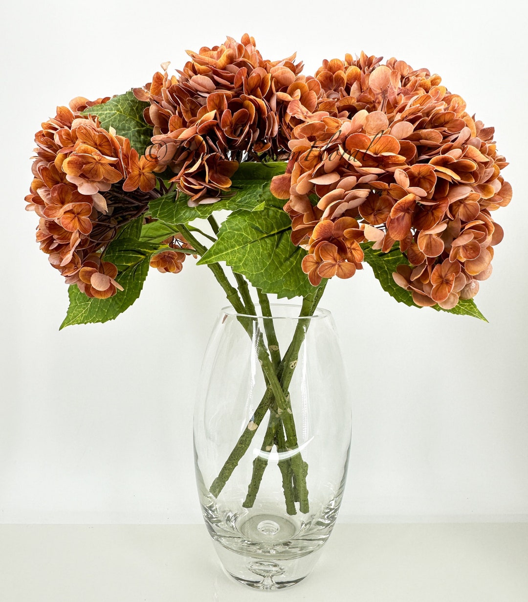Coco Brown Real Touch Hydrangea: Luxury Artificial Flower, 21