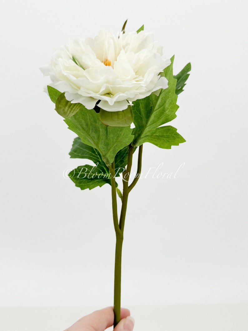 White Chinese Peony Silk Floral Artificial Flower Wedding/Home Decoration Gifts Décor Floral, Spring Flowers, Wedding Flowers P-006 image 5