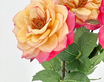 Yellow Orlane Real Touch Roses 25" Tall Latex Luxury Quality Artificial Flower Wedding/Home Decoration Gift Floral  Color Faux Floral R-042