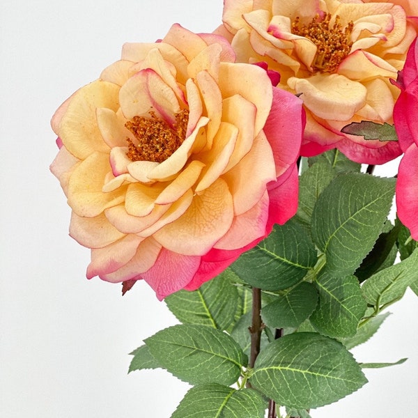 Yellow Orlane Real Touch Roses 25" Tall Latex Luxury Quality Artificial Flower Wedding/Home Decoration Gift Floral  Color Faux Floral R-042