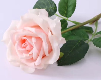 Real Touch Rose Stem: fiore artificiale in lattice rosa baby da 17"