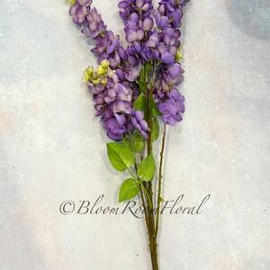 32” Purple Ombré Wisteria Bunch | Handmade Silk Floral Spray image 3