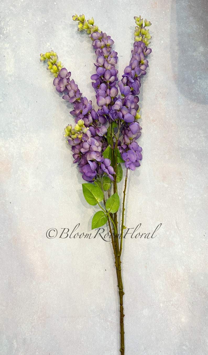 32” Purple Ombré Wisteria Bunch | Handmade Silk Floral Spray image 3