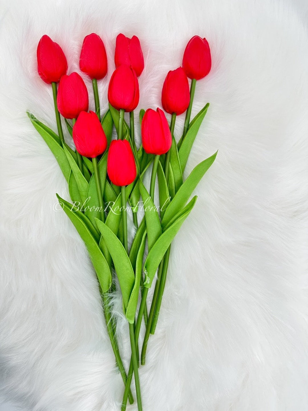 10 Red Real Touch Tulips Artificial Flower Realistic Luxury Etsy