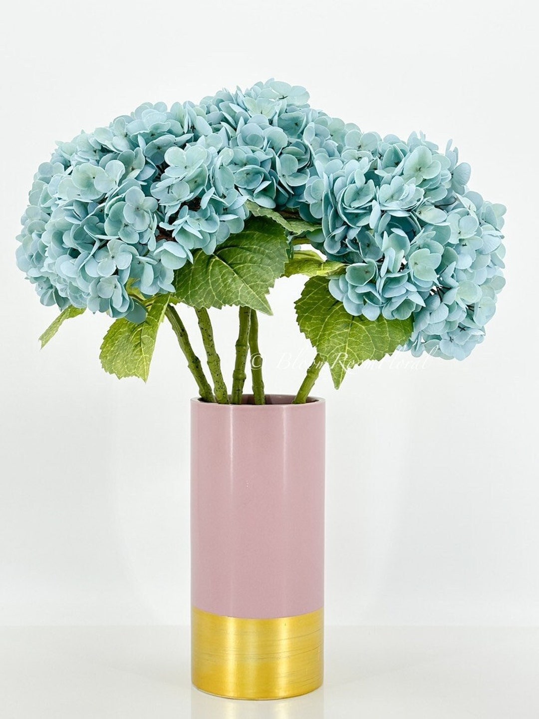 1 Teal Blue Real Touch Large Hydrangea | Extremely Realistic Luxury ...