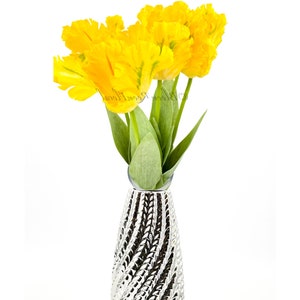 Perroquet Bouquet de tulipes Real Touch bleu ciel, fleur artificielle de haute qualité, faux floral, cadeau de mariage/pour la maison, décoration artisanale, anniversaire, grand jaune