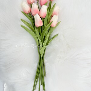 10 Stems Real Touch Tulips Stems, Artificial Flower Realistic Luxury Quality Faux Floral ...