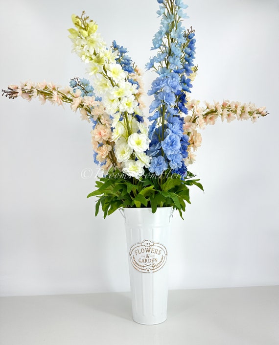 Fiori artificiali delphinium a stelo lungo 106,7 cm, per vasi alti, in