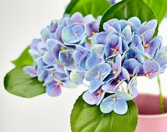Blue Real Touch Hydrangea: Realistic Artificial Flower (21&quot;)