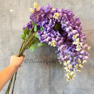 32” Purple Ombré Wisteria Bunch | Handmade Silk Floral Spray image 2