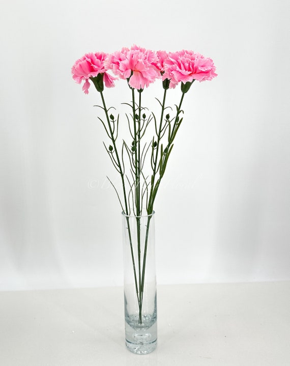 19" Pink Carnation Silk Flower Stem: DIY Wedding Centerpiece