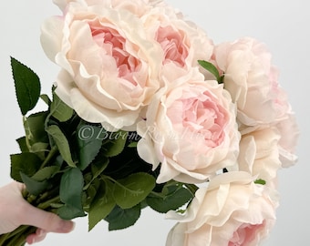 Light Pink Real Touch Peony Stem, French Floral Bouquet