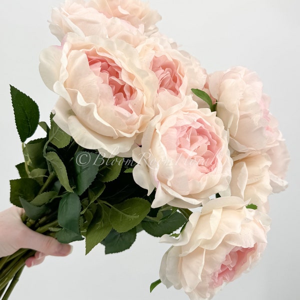 Light Pink Real Touch Peony Stem Extremely Realistic Quality Artificial Kitchen/Wedding/Home Decor Gift French Floral Flower Bouquet P-016