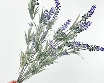 19" Artificial Lavender Stem Faux Flowers Floral Centerpiece Wedding Home/Kitchen Hotel Party Decoration DIY/ Lavender/ Spring Flowers L-001