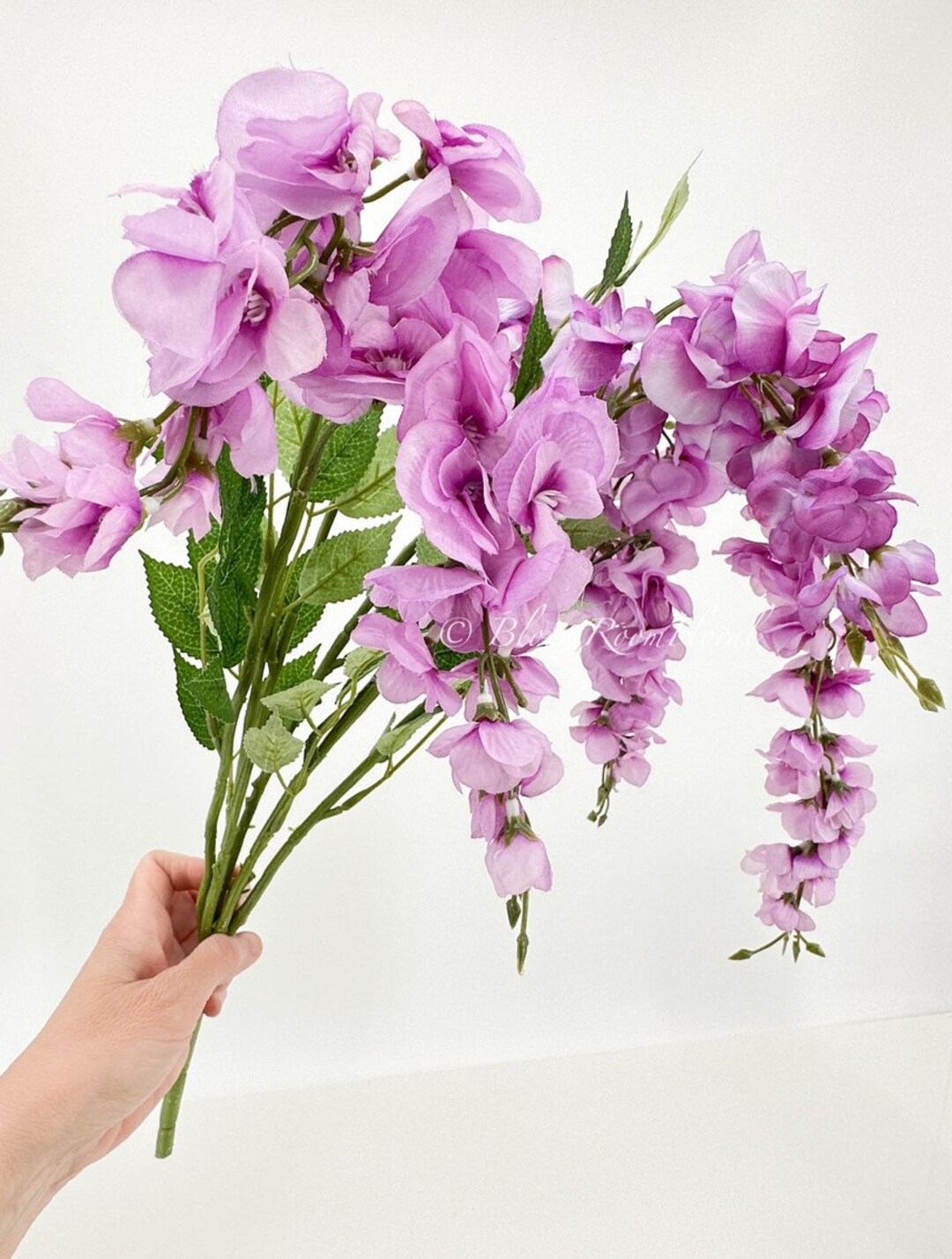Apeair Wisteria Artificial Flowers Garland, 4Pcs Total 28.8ft Silk Faux Wisteria Vine Kit, Hanging Flower Plant For House Outdoor Garden Ceremony Outside Wedding Arch Floral Decor (4, Purple