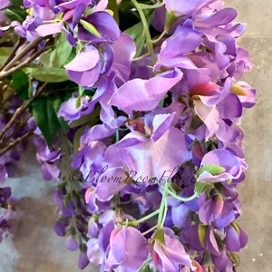 32” Purple Ombré Wisteria Bunch | Handmade Silk Floral Spray image 6