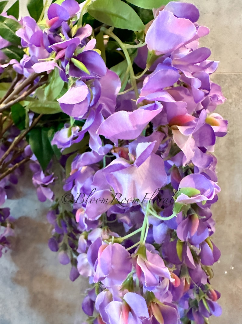 32” Purple Ombré Wisteria Bunch | Handmade Silk Floral Spray image 6