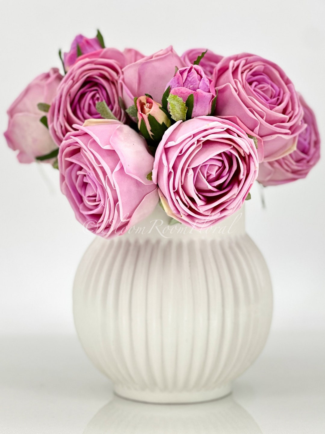 Real Touch Pink Cabbage Roses: Luxury Artificial Flowers, Wedding Home ...