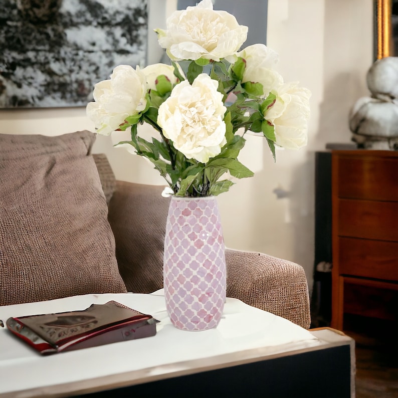 31 witte pioen Real Touch Stem realistische hoogwaardige kunstmatige keuken/bruiloft/Home Decor Gift Franse bloemen bloemboeket P-051 afbeelding 5