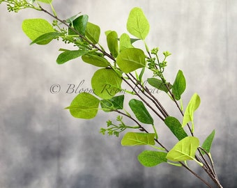 Tall Eucalyptus Green Seeded, Artificial Flower Realistic Quality Artificial Floral Craft Kitchen Wedding Home Decoration Gifts Decor Floral