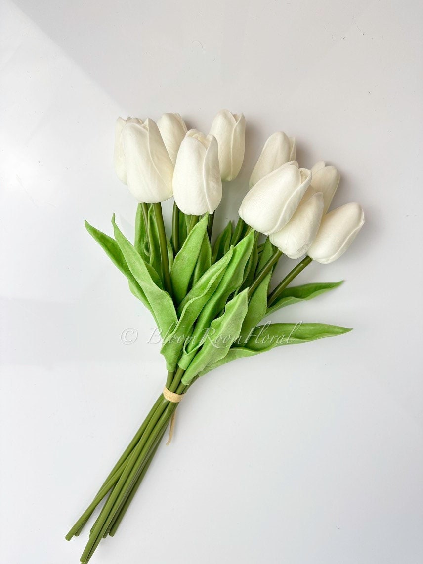 Artificial white ivory wedding flower bouquet Real Touch - Portugal