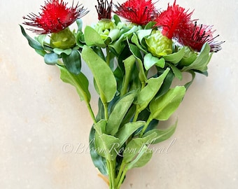 Roter Nadelkissen-künstlicher Blumenbusch: 12 "DIY Blumenmittelstück