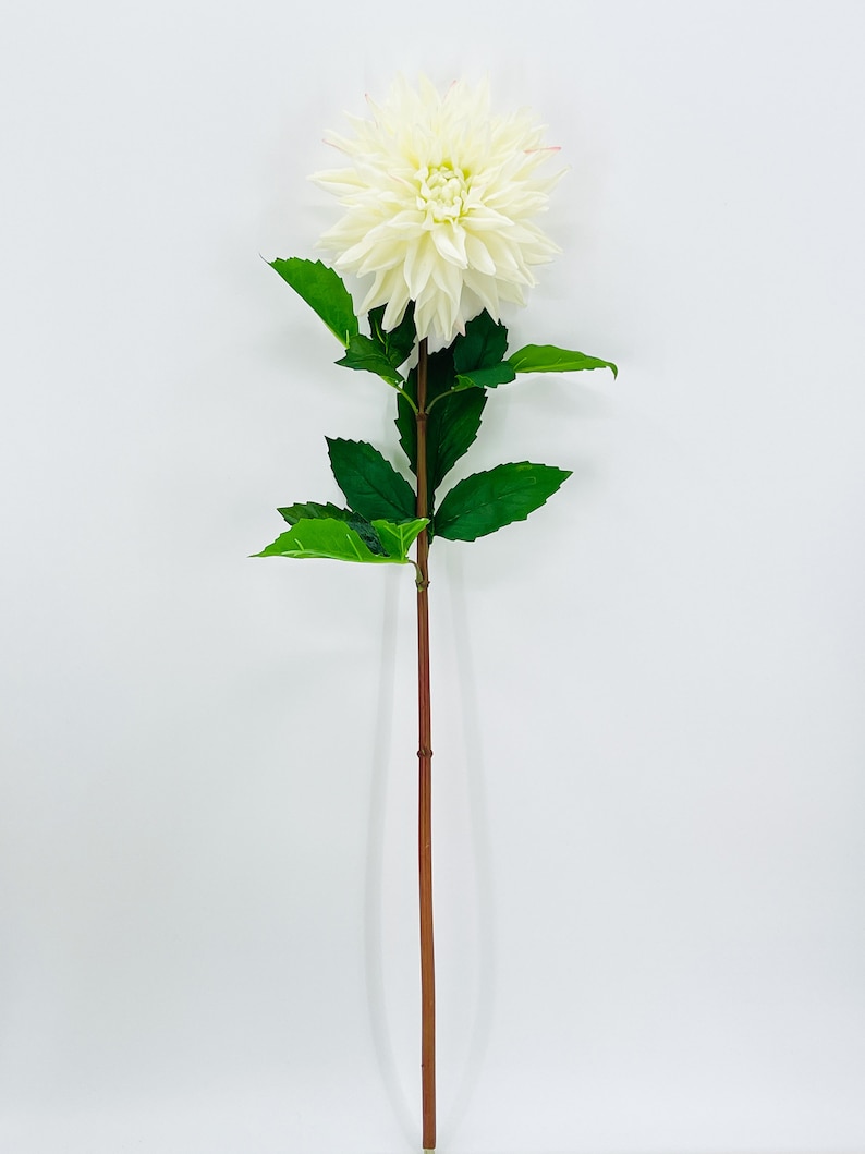 White Real Touch Large Dahlia Extremely Realistic Luxury Quality Artificial Flower Wedding/Home Decoration Gifts Decor Floral D-002 White