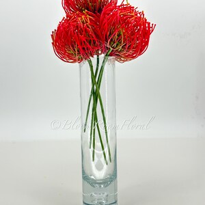 Red Protea Artificial Flower Stem - 12" Tall - DIY Floral Decor image 5