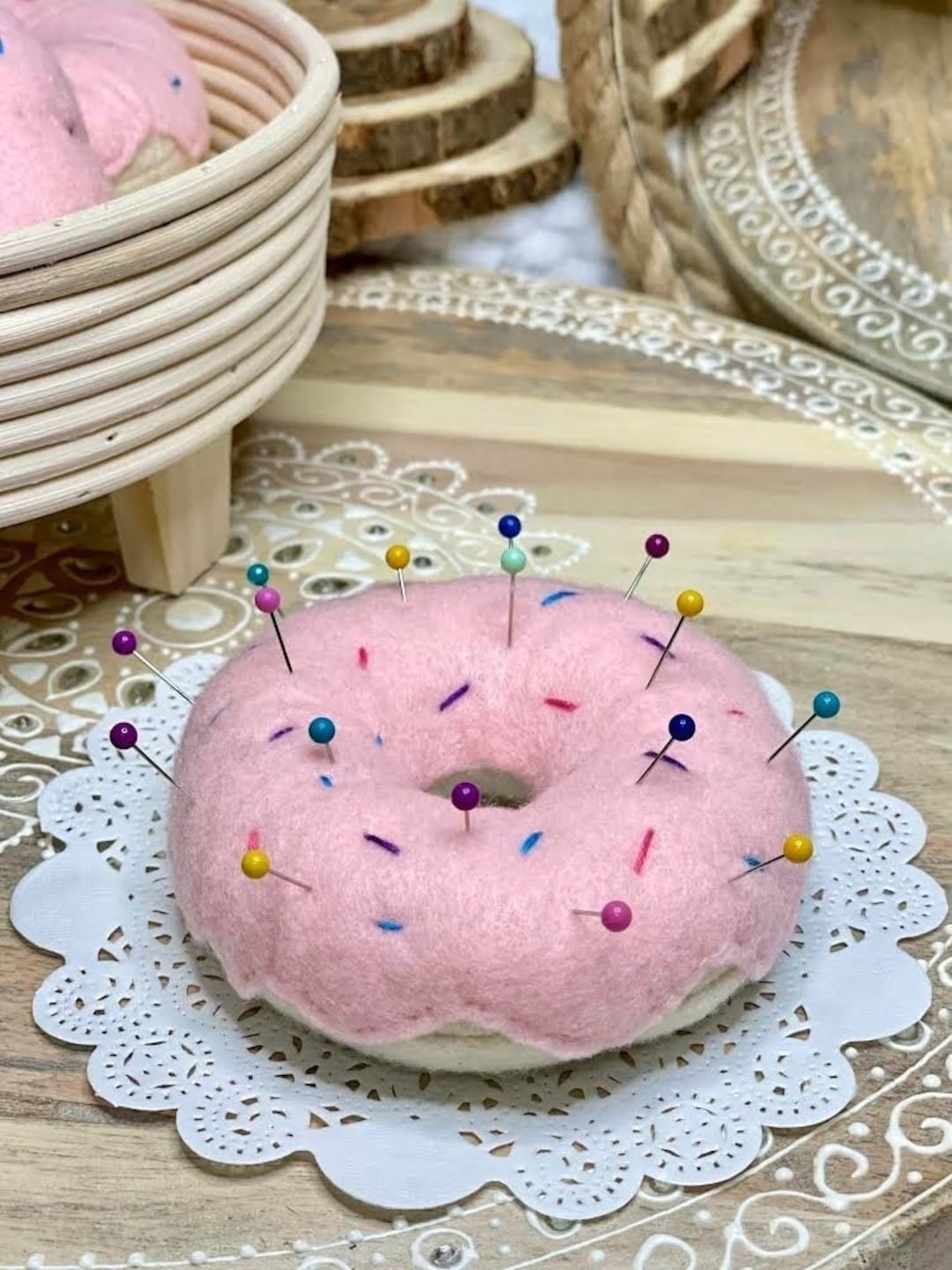 Donut Pin Cushion Felt Pin Cushion Sewing Accessory 