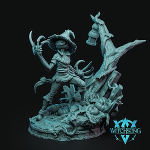 Huge &quot;Queen of the Harvest&quot; Mini - Printed in 8K Resolution - Witchsong Miniatures - Scarecrow Queen - Horror Themed Figure.