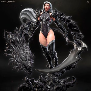 Hechicera de las Sombras Encantadora, modelo impreso en 3D para juegos de mesa y coleccionistas - Luis Donaldo Meza Fantasy Miniature - Escala 1/6 y 80 mm