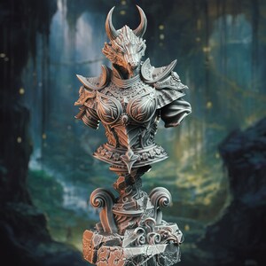 Tharvaya - Ascended Dragon Warlock Bust, 120mm Height. 120mm Height for tabletop gaming, painting, collecting, and display.