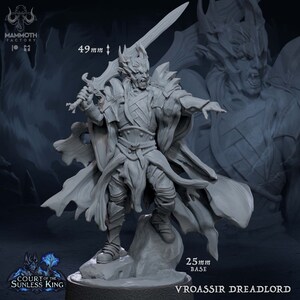 Vroassir Dreadlord, Dralfar Vampirelord, Dark Elf Mini for D&D and Tabletop Gaming - By Mammoth Factory