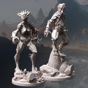 Ertkener, Riverstalkers von DM Stash. Flussmonster mini zum Spielen, Malen, Sammeln und Ausstellen. 32 mm und 75 mm Maßstab.